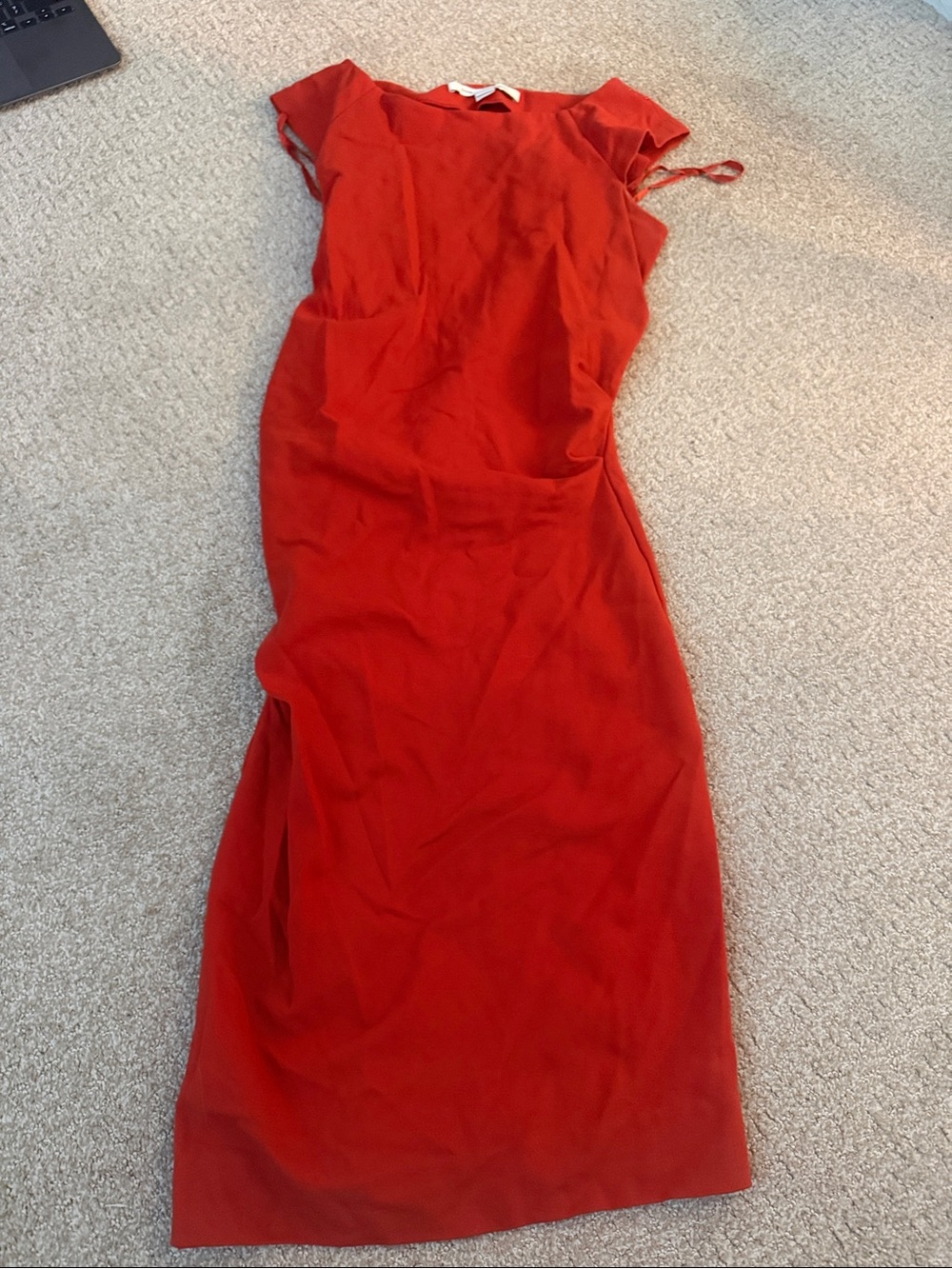 Vintage Diane Von Furstenberg Scarlet Cap-Sleeve Maxi Dress